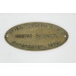 British Steam Interest: Beyer, Peacock & Co. Ltd Gorton Foundry brass plaque, Manchester 1910,