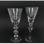 Quality suite of twenty four wine glasses, late 20th Century, comprising twelve red wine with