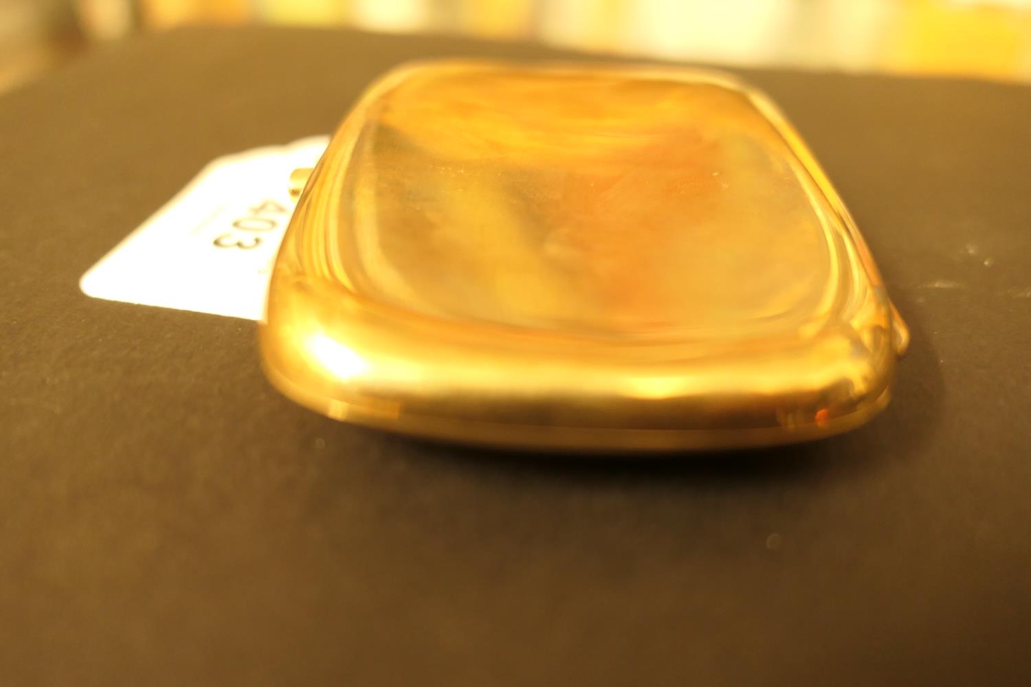 George V 9ct gold cigarette case, Birmingham 1910, of plain curved cushion form, 8.5cm x 6.5cm, - Image 3 of 4