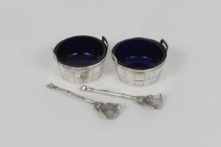 Pair of Victorian silver dairy pail salts, maker R H (possibly Robert Hennell), London 1864, each