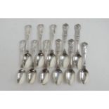 Four George IV silver Coburg pattern teaspoons, by William Eley and William Fearn, London 1823,