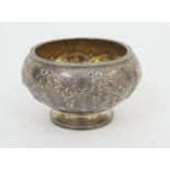 Victorian silver sugar bowl, Sheffield 1869, with foliate garland decoration, gilt interior, over