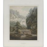 Francis Nicholson (1753-1844), Lowdore Waterfall, Keswick, watercolour, 50cm x 40cm, unframed,