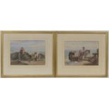 James Drummond (1816-77), Pair, On the Beach, watercolours, signed, dated 1874, 26cm x 35cm (
