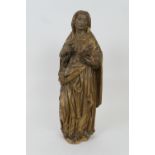 Italian carved and gilded limewood figure of St Anne, 18th or 19th Century, height 67cm (Please note