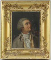 English School (late 18th Century), Portrait of a gentleman in a brown coat, pastel on paper, 24cm x