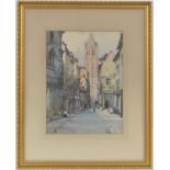 Noel Harry Leaver (1889-1951), Church of St. Romain, Rouen, watercolour, signed, 37cm x 27cm (Please