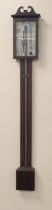 Robert Collins, Paisley, mahogany and inlaid stick barometer, early 19th Century, painted scale,