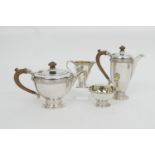 Elizabeth II silver four piece tea service, by David Lawrence, London 1965, comprising teapot, hot