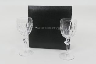 Pair of Waterford crystal 'Curraghmore' claret glasses, boxed, 19.5cm (Please note condition is
