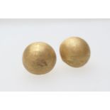Pair of Chiampesan (Italian) 18ct gold textured half sphere earrings, 22mm diameter, gross weight