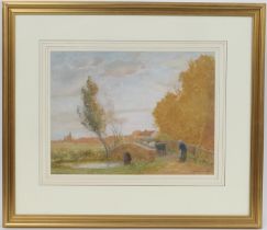 James W Milliken (1865-1945), The old stone bridge, watercolour, signed, 30cm x 39cm (Please note