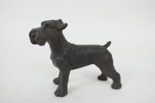 Bronze model of a terrier, circa 1900, 13cm (Please note condition is not noted. We strongly