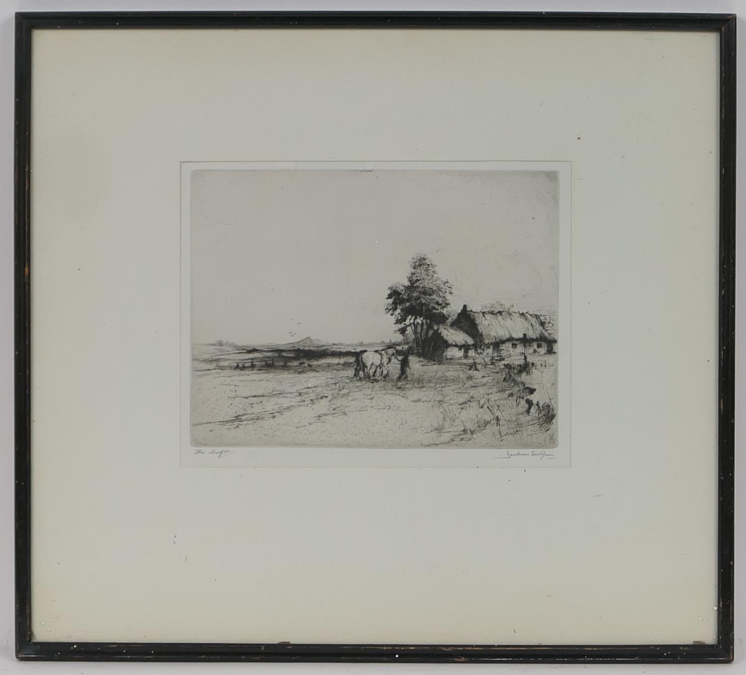 Jackson Henry Simpson (1893-1963), The Croft, drypoint etching, signed and titled in pencil, 16.