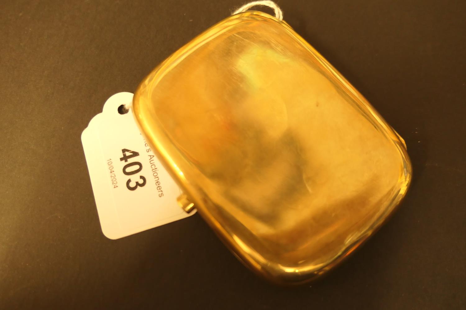 George V 9ct gold cigarette case, Birmingham 1910, of plain curved cushion form, 8.5cm x 6.5cm, - Image 2 of 4