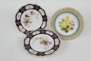 Royal Worcester hand decorated short comport, date code for 1898, decorated with a wild flower spray