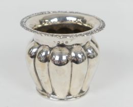 Late Victorian silver fern pot, by William Hutton & Sons Ltd (mark rubbed), Birmingham 1899, melon