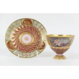 Vienna cabinet cup and saucer, decorated with a Kiesel vignette 'SuBes Nichtsthun' (Sweet Idleness),