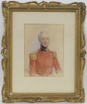 English School (Early 19th Century), Portrait of a Battle of Waterloo veteran, watercolour,