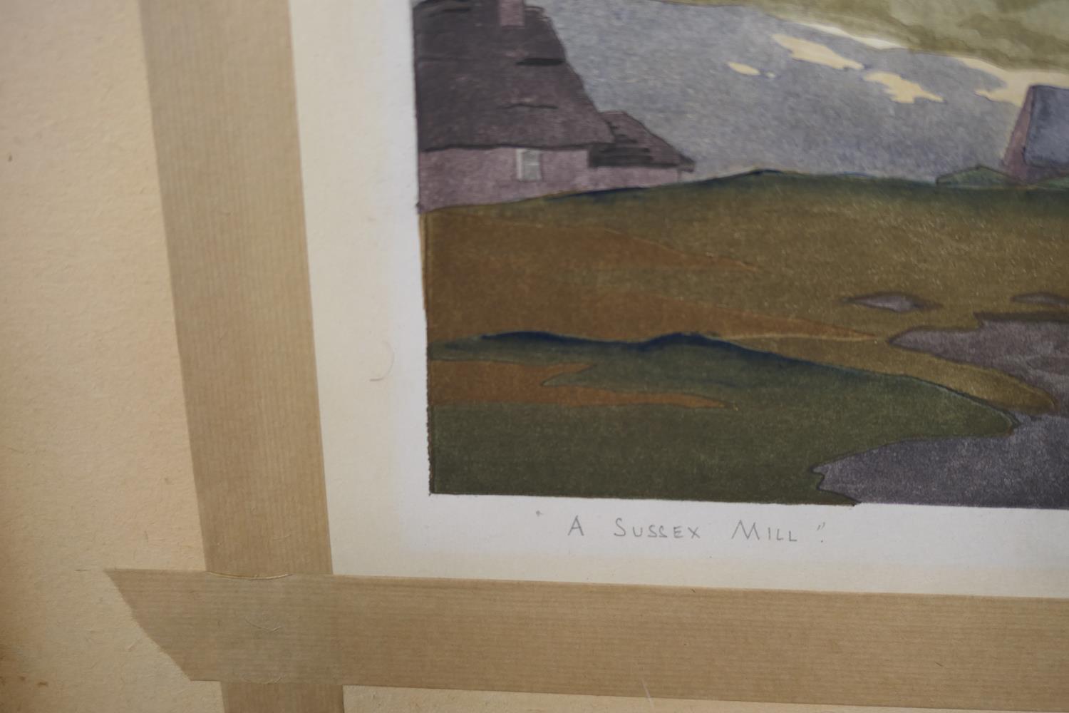 Eric Slater (1896-1963), A Sussex Mill, woodcut in colours, signed and titled in pencil, 25cm x - Image 5 of 9