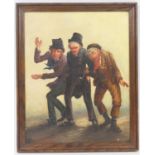 Joseph Binney (late 19th Century), Three friends, oil on board, signed and indistinctly dated,