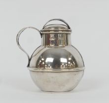 Edwardian silver jersey cream can, Birmingham 1903, traditional shape with domed cover, height 11.