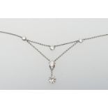 Diamond pendant necklace, centred with an old round cut diamond of approx. 0.5ct, suspended