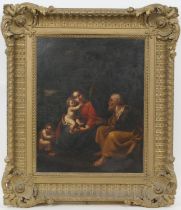 In the manner of Schiavoni, 19th Century, The Holy Family, oil on canvas, 53cm x 42cm (Please note