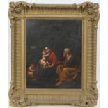 In the manner of Schiavoni, 19th Century, The Holy Family, oil on canvas, 53cm x 42cm (Please note