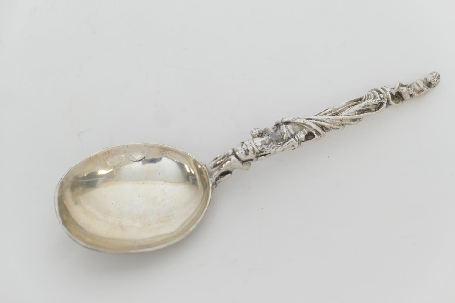Unusual heavy cast apostle spoon, possibly Dutch 18th or 19th Century, London import marks for