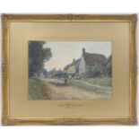 James W Milliken (1865-1945), Evening Ebrington Village, Gloucestershire, watercolour, signed,