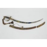 1803 pattern British Infantry flank officer's sword, curved 29'' single edged blade, blued and
