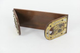 Victorian brass mounted expandable folding bookstand, 33cm (Ivory exemption application no.2DXH6E3G)