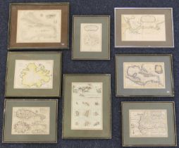 Small selection of maps comprising Thomas Bowen 'West Indies', published 1778, hand coloured, 19.5cm