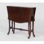 Late Victorian mahogany Sutherland table, circa 1890, with drop leaves over swing out gates,