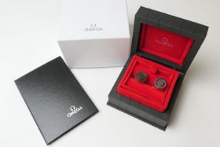 Pair of Omega Watch Company cufflinks, in original presentation box (Please note condition is not