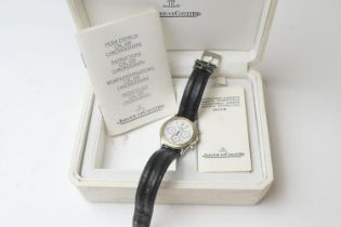 Jaeger LeCoultre gent's stainless steel 'Heraion' calendar 'chronographe' quartz wristwatch, circa