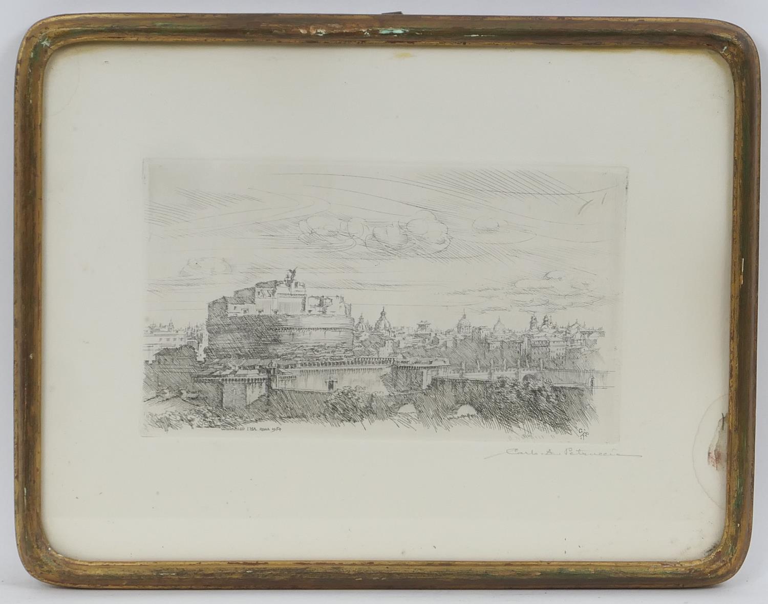 Views of Rome, two drypoint etchings, by Antelma Santini (b.1896-?), and Carlo Alberto Petrucci ( - Image 3 of 3