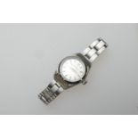 Rolex stainless steel Oyster Perpetual lady's wristwatch, 24mm case with silvered dial, centre sweep