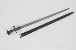 Indian Talwar sword, 19th Century, single edged 78cm blade, fullered on both sides with