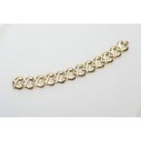 Boodles 18ct yellow gold bracelet, formed as conjoined hearts, signed, length 18cm, weight approx.