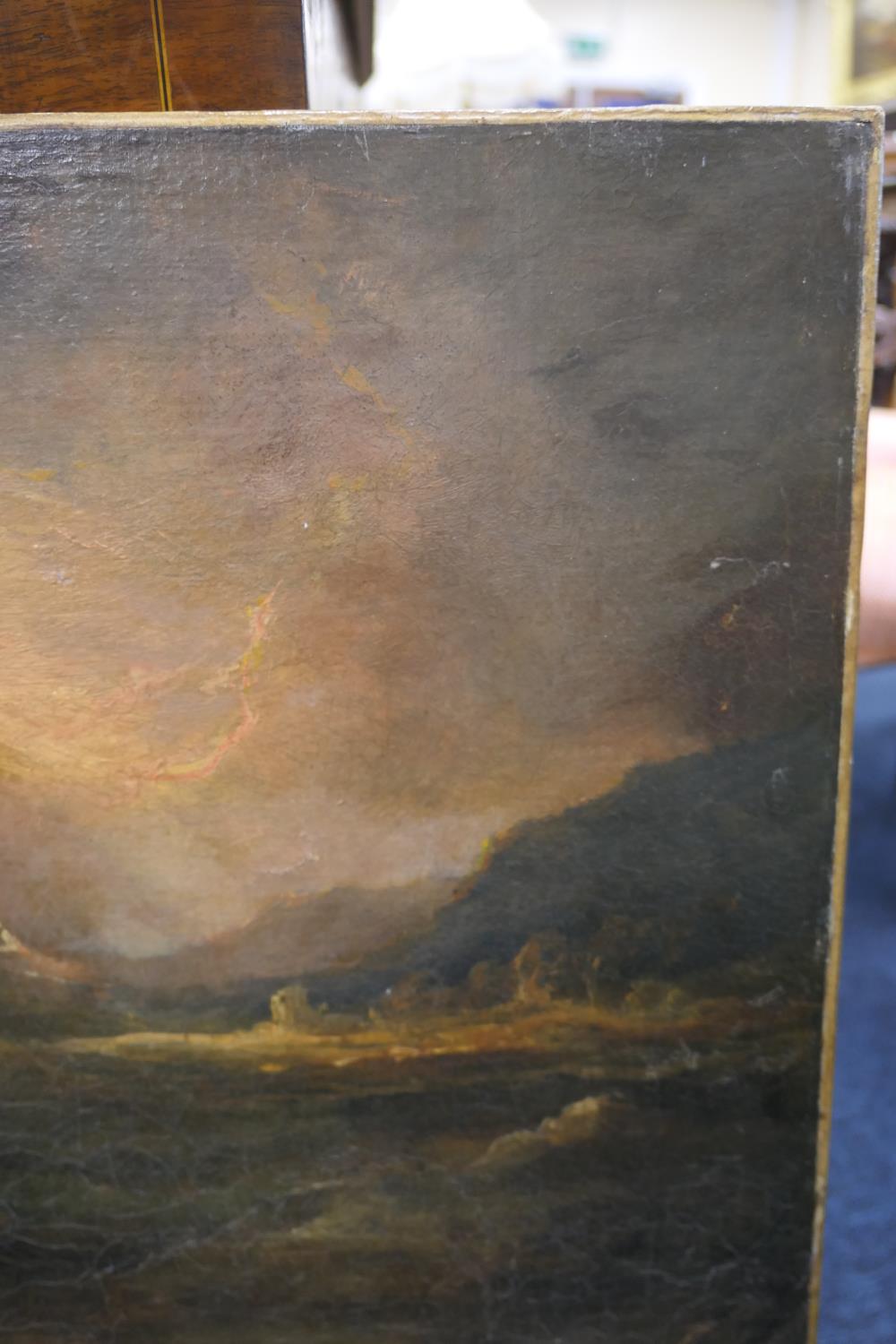 In the style of John Martin, The Refuge, oil on relined canvas, 19th Century, unframed, 76cm x - Image 6 of 12