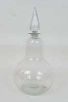 Victorian pharmacist's or perfumier's jar, late 19th Century, with cut tear shaped stopper over a