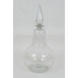 Victorian pharmacist's or perfumier's jar, late 19th Century, with cut tear shaped stopper over a