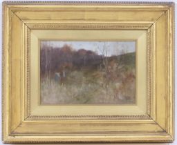 Joesph Vickers de Ville (1856-1925), On Cannock Chase, oil on panel, signed and dated 1899, 16.5cm x