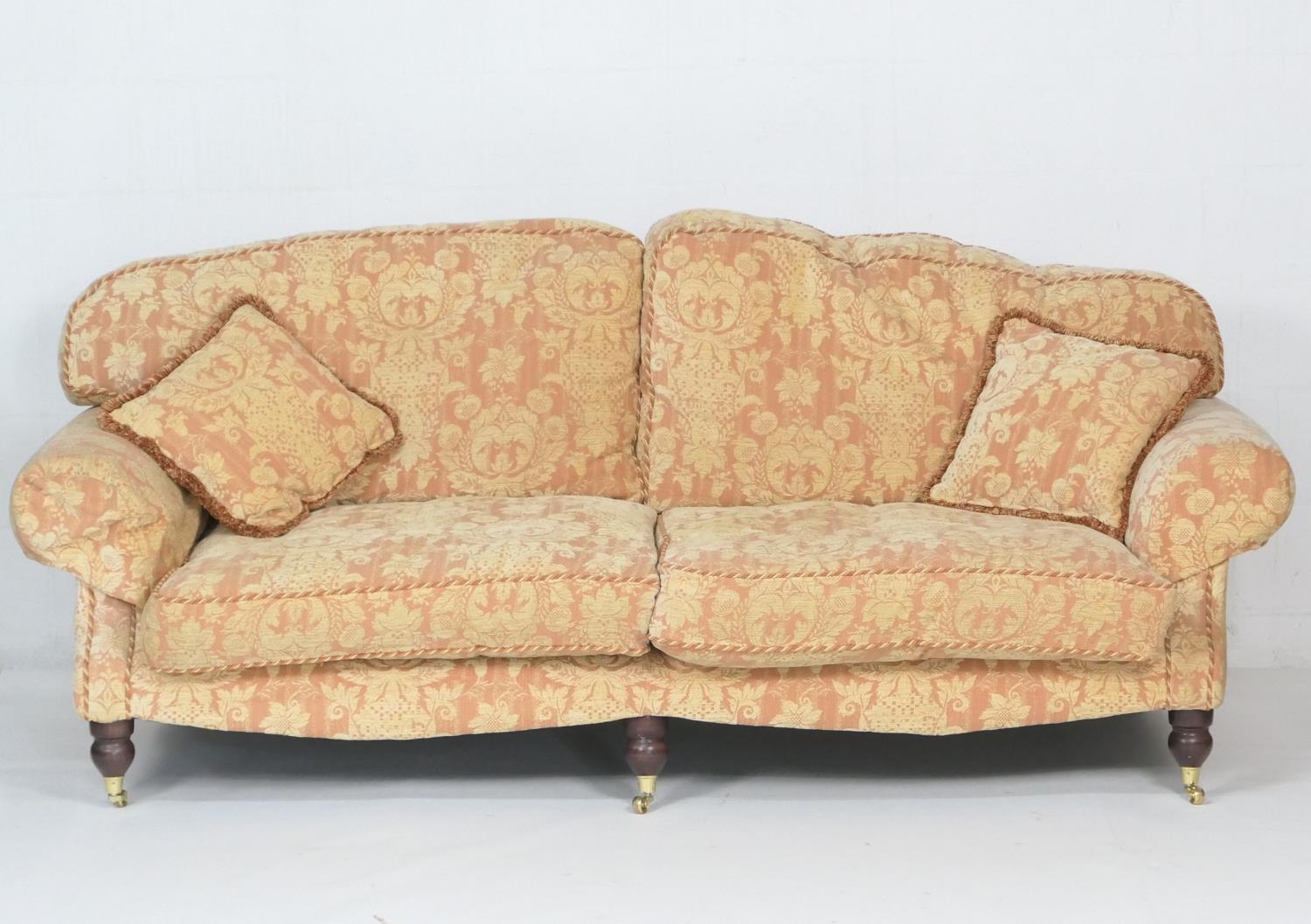 Pembroke Major sofa, circa 2004, upholstered throughout in 'Adagio Rose' figured floral and