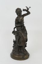 Hippolyte Francois Moreau (French 1832-1927), Charmeuse, bronze, signed, titled to the base,