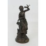 Hippolyte Francois Moreau (French 1832-1927), Charmeuse, bronze, signed, titled to the base,