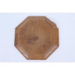 Mouseman carved oak octagonal teapot stand, 21cm (Please note condition is not noted. We strongly