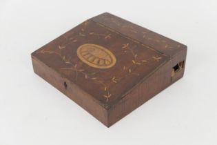 Killarney style fiddle back mahogany and inlaid writing box, early 19th Century, slope front